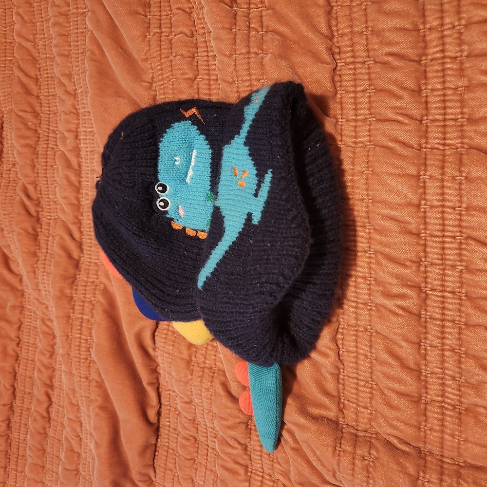 Kids Dinosaur Knit Hat - Navy Blue